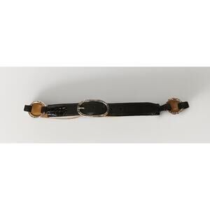 Women’s Brighton Black Leather & Silver Belt Chain Loop 36” Love